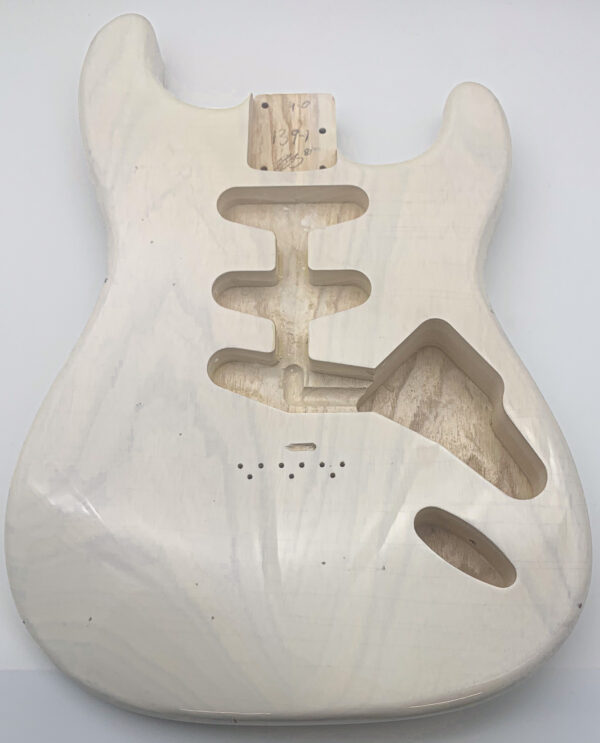 Nitro Lacquer Relic White Blonde Hardtail S-Style Guitar Body (4lbs 2oz) - Image 2