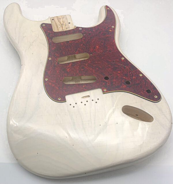 Nitro Lacquer Relic White Blonde Hardtail S-Style Guitar Body (4lbs 2oz)