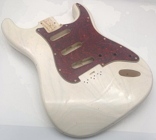 Nitro Lacquer Relic White Blonde Hardtail S-Style Guitar Body (4lbs 2oz) - Image 3