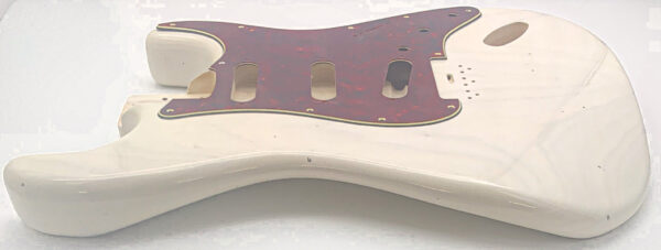 Nitro Lacquer Relic White Blonde Hardtail S-Style Guitar Body (4lbs 2oz) - Image 6