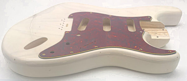 Nitro Lacquer Relic White Blonde Hardtail S-Style Guitar Body (4lbs 2oz) - Image 5