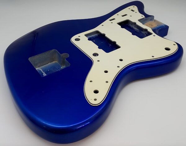 Nitro Lacquer Relic Deep Lake Placid Blue Metallic Jazz-Style Guitar Body (3lbs 15oz) - Image 3