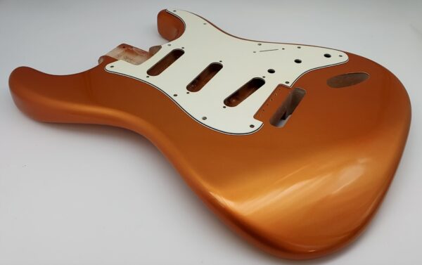 Nitro Lacquer Relic Candy Tangerine Metallic S-Style Guitar Body (4lbs 3oz) - Image 6