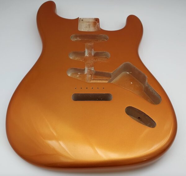 Nitro Lacquer Relic Candy Tangerine Metallic S-Style Guitar Body (4lbs 3oz) - Image 2