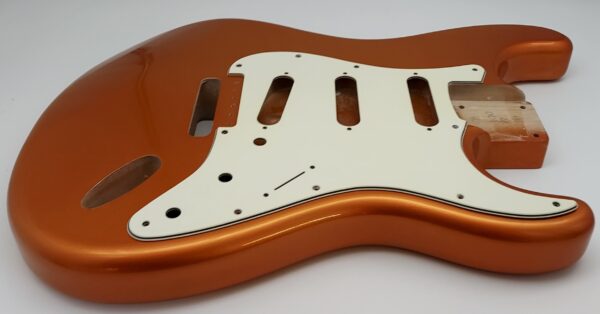 Nitro Lacquer Relic Candy Tangerine Metallic S-Style Guitar Body (4lbs 3oz) - Image 3