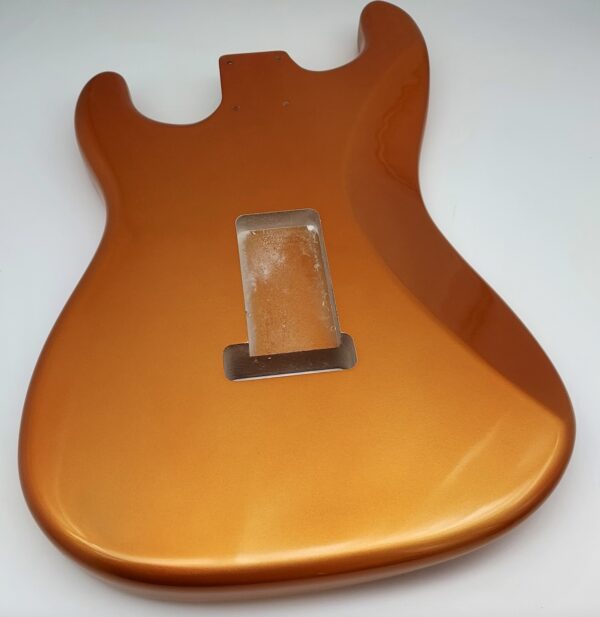 Nitro Lacquer Relic Candy Tangerine Metallic S-Style Guitar Body (4lbs 3oz) - Image 7