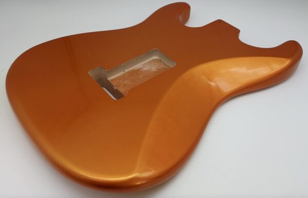 Nitro Lacquer Relic Candy Tangerine Metallic S-Style Guitar Body (4lbs 3oz) - Image 10