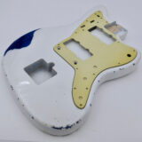 Nitro Lacquer Relic Olympic White over Blue Translucent Jazz-Style Guitar Body (3lbs 8oz) - Image 3