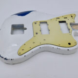 Nitro Lacquer Relic Olympic White over Blue Translucent Jazz-Style Guitar Body (3lbs 8oz) - Image 6