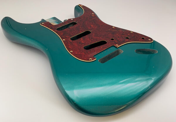 Nitro Lacquer Relic Ocean Turquoise Metallic S-Style Guitar Body (3lbs 14oz) - Image 5