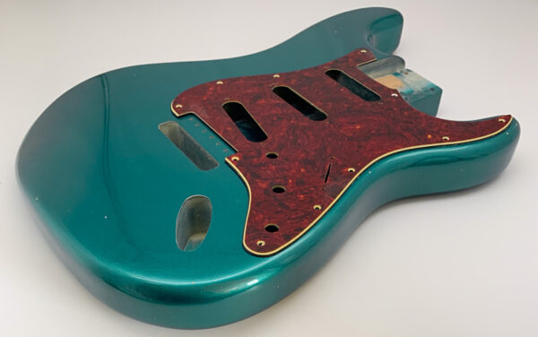 Nitro Lacquer Relic Ocean Turquoise Metallic S-Style Guitar Body (3lbs 14oz) - Image 4