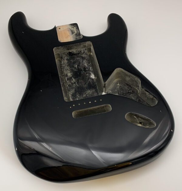 Nitro Lacquer Relic Black S-Style Guitar Body (3lbs 15oz) - Image 2