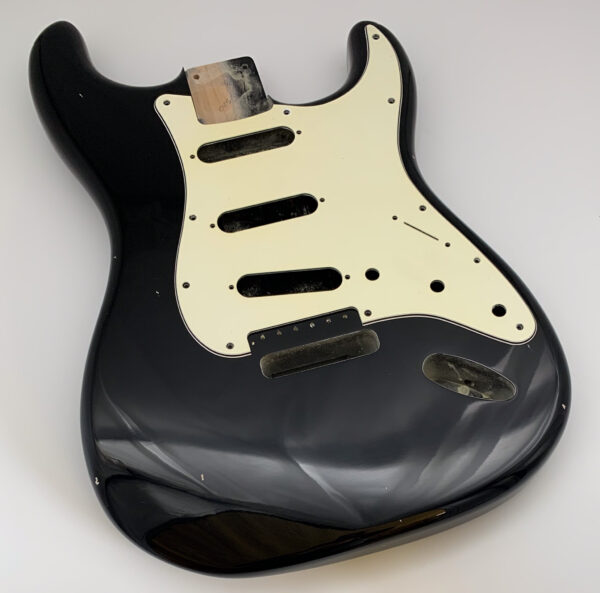 Nitro Lacquer Relic Black S-Style Guitar Body (3lbs 15oz)