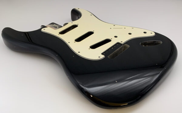 Nitro Lacquer Relic Black S-Style Guitar Body (3lbs 15oz) - Image 3