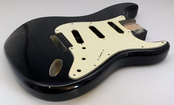 Nitro Lacquer Relic Black S-Style Guitar Body (3lbs 15oz) - Image 4