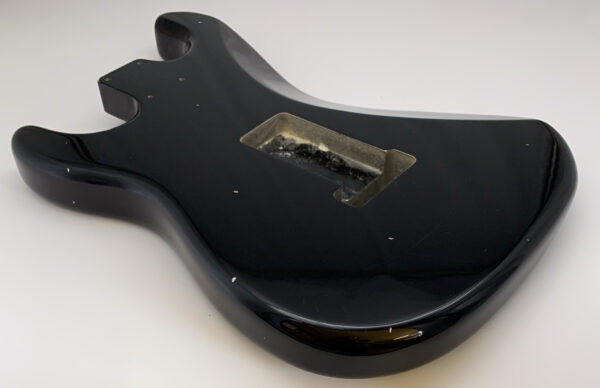 Nitro Lacquer Relic Black S-Style Guitar Body (3lbs 15oz) - Image 8