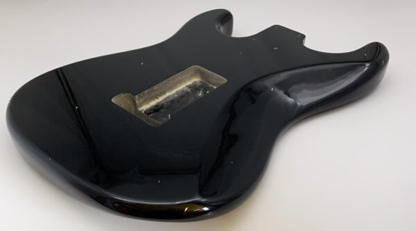 Nitro Lacquer Relic Black S-Style Guitar Body (3lbs 15oz) - Image 9