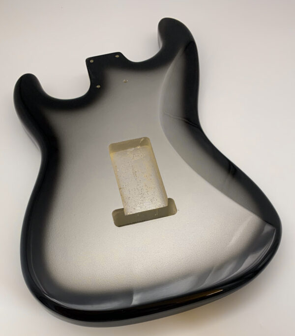 Nitro Lacquer Relic Silver Sunburst S-Style Guitar Body (4lbs) - Image 7