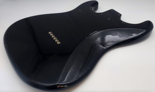 Nitro Lacquer Relic Black Hardtail S-Style Guitar Body (4lbs 1oz) - Image 9