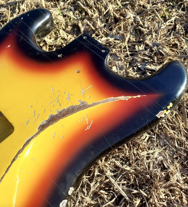 Nitro Lacquer Relic 3 Tone Sunburst S-Style Guitar Body (4lbs 2oz) - Image 10