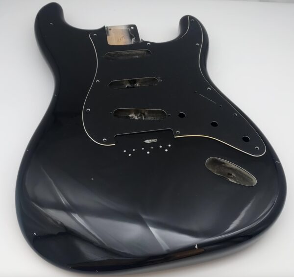 Nitro Lacquer Relic Black Hardtail S-Style Guitar Body (4lbs 1oz)