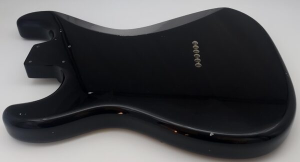 Nitro Lacquer Relic Black Hardtail S-Style Guitar Body (4lbs 1oz) - Image 11