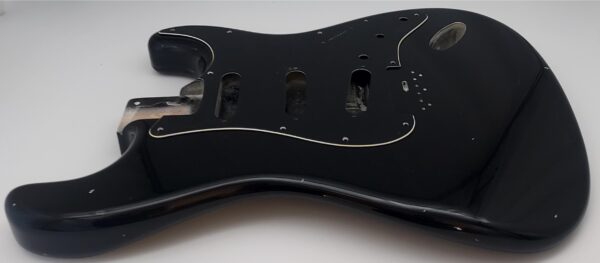 Nitro Lacquer Relic Black Hardtail S-Style Guitar Body (4lbs 1oz) - Image 4