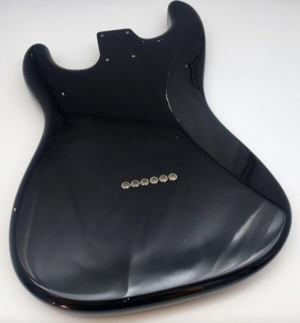 Nitro Lacquer Relic Black Hardtail S-Style Guitar Body (4lbs 1oz) - Image 7