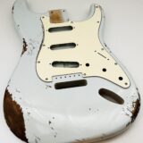 Nitro Lacquer Relic Super Faded Sonic Blue S-Style Guitar Body (4lbs 3oz)
