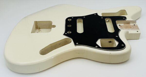 Nitro Lacquer Relic Vintage White Jag-Style Guitar Body (4lbs) - Image 6