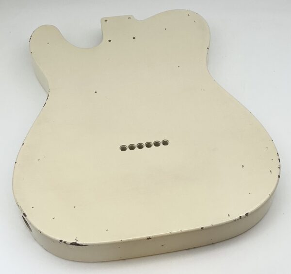 Nitro Lacquer Relic Vintage White Thinline T-Style Guitar Body (3lbs 8oz) - Image 6