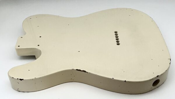 Nitro Lacquer Relic Vintage White Thinline T-Style Guitar Body (3lbs 8oz) - Image 9