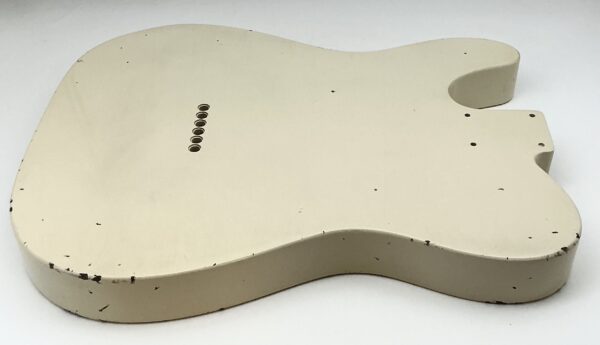 Nitro Lacquer Relic Vintage White Thinline T-Style Guitar Body (3lbs 8oz) - Image 10