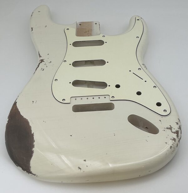 Nitro Lacquer Relic Vintage White S-Style Guitar Body (3lbs 15oz)