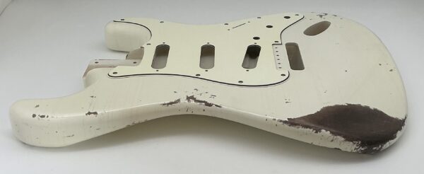 Nitro Lacquer Relic Vintage White S-Style Guitar Body (3lbs 15oz) - Image 7