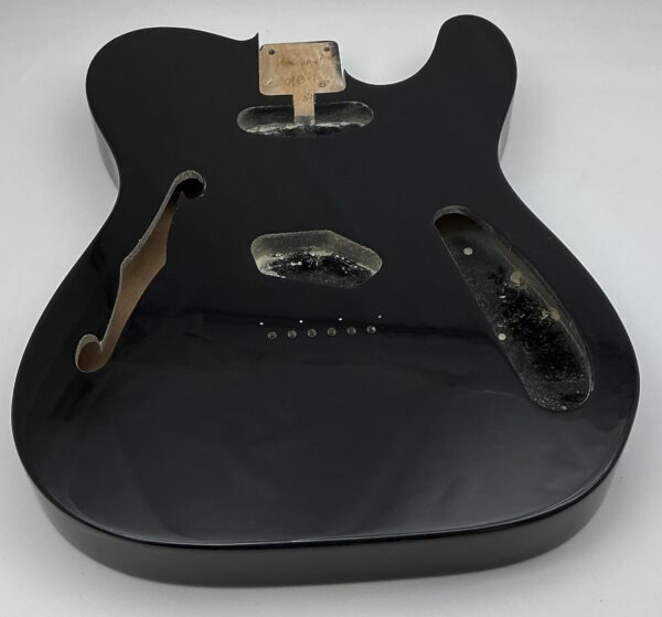 Nitro Lacquer Relic Black Thinline T-Style Guitar Body (3lbs 10oz)