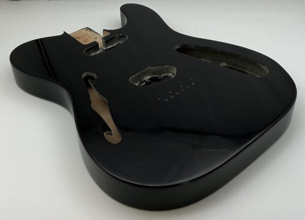 Nitro Lacquer Relic Black Thinline T-Style Guitar Body (3lbs 10oz) - Image 2