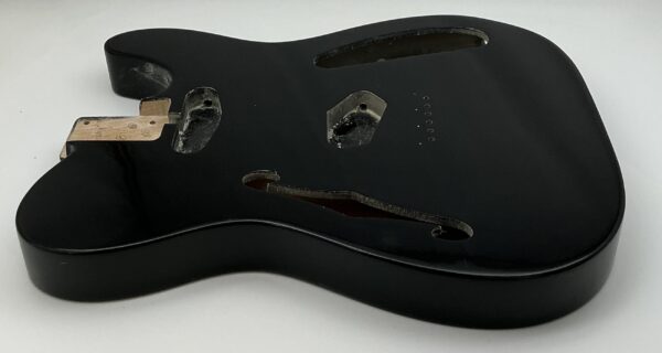 Nitro Lacquer Relic Black Thinline T-Style Guitar Body (3lbs 10oz) - Image 4