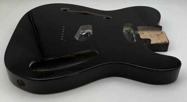 Nitro Lacquer Relic Black Thinline T-Style Guitar Body (3lbs 10oz) - Image 5