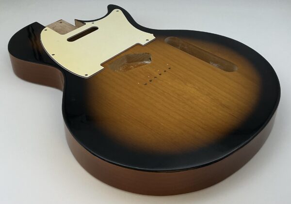 Nitro Lacquer Relic 2 Tone Sunburst LP Junior T-Style Guitar Body (4lbs 7oz) - Image 3