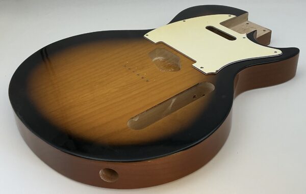 Nitro Lacquer Relic 2 Tone Sunburst LP Junior T-Style Guitar Body (4lbs 7oz) - Image 4