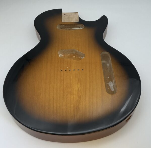 Nitro Lacquer Relic 2 Tone Sunburst LP Junior T-Style Guitar Body (4lbs 7oz) - Image 2