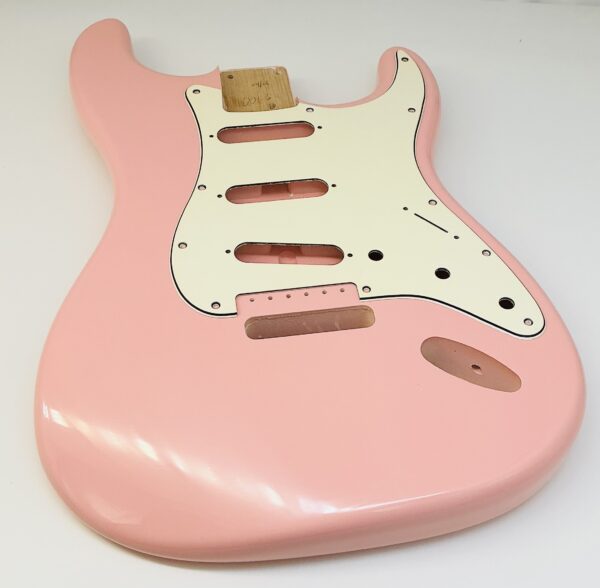 Nitro Lacquer Relic Shell Pink S-Style Guitar Body (4lbs 2oz)