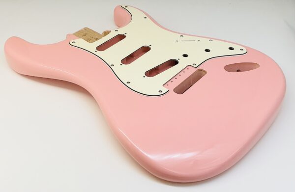Nitro Lacquer Relic Shell Pink S-Style Guitar Body (4lbs 2oz) - Image 3
