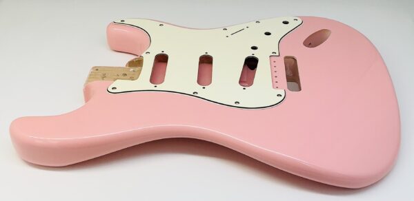 Nitro Lacquer Relic Shell Pink S-Style Guitar Body (4lbs 2oz) - Image 5