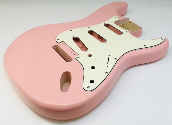 Nitro Lacquer Relic Shell Pink S-Style Guitar Body (4lbs 2oz) - Image 4