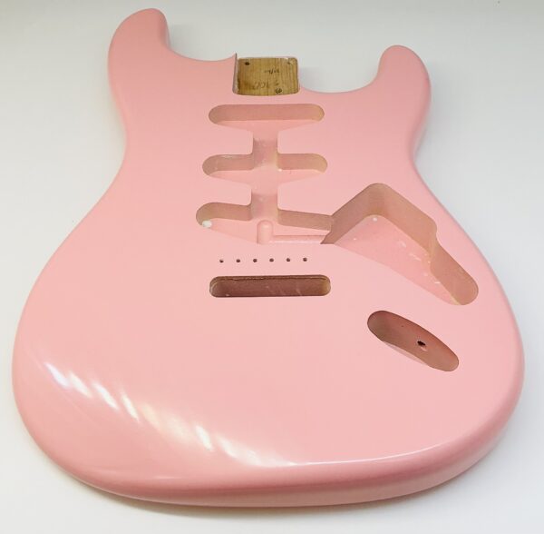 Nitro Lacquer Relic Shell Pink S-Style Guitar Body (4lbs 2oz) - Image 2