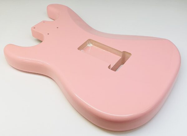 Nitro Lacquer Relic Shell Pink S-Style Guitar Body (4lbs 2oz) - Image 8