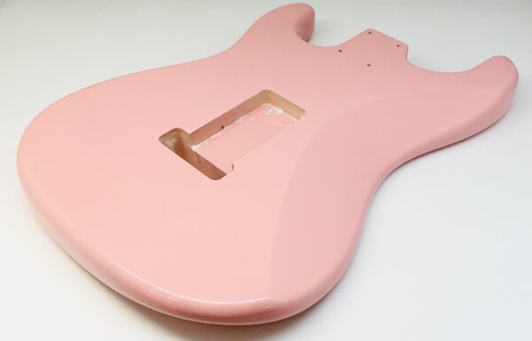 Nitro Lacquer Relic Shell Pink S-Style Guitar Body (4lbs 2oz) - Image 9
