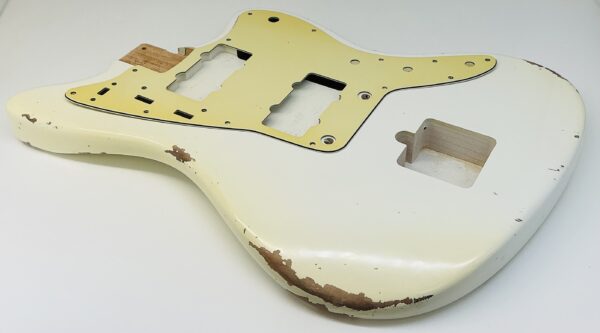 Nitro Lacquer Relic Olympic White Jazz-Style Guitar Body (3lbs 13oz) - Image 3